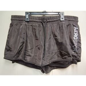 Aeropostale Sport Womens Black/Holographic Logo Running Shorts (Size XL)